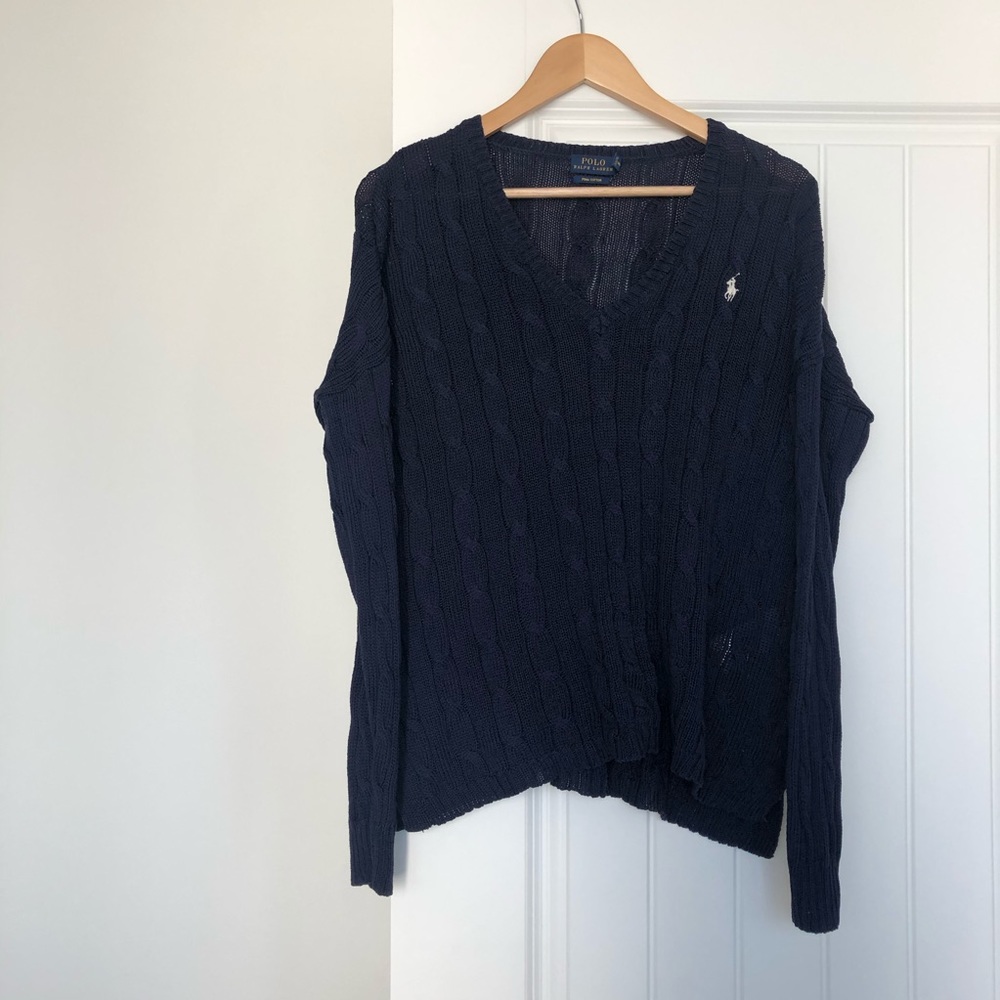 POLO RALPH LAUREN navy blue oversized sweater 💙✨